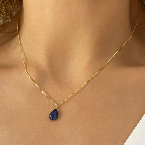 Blue Sapphire Necklace - Silver 925