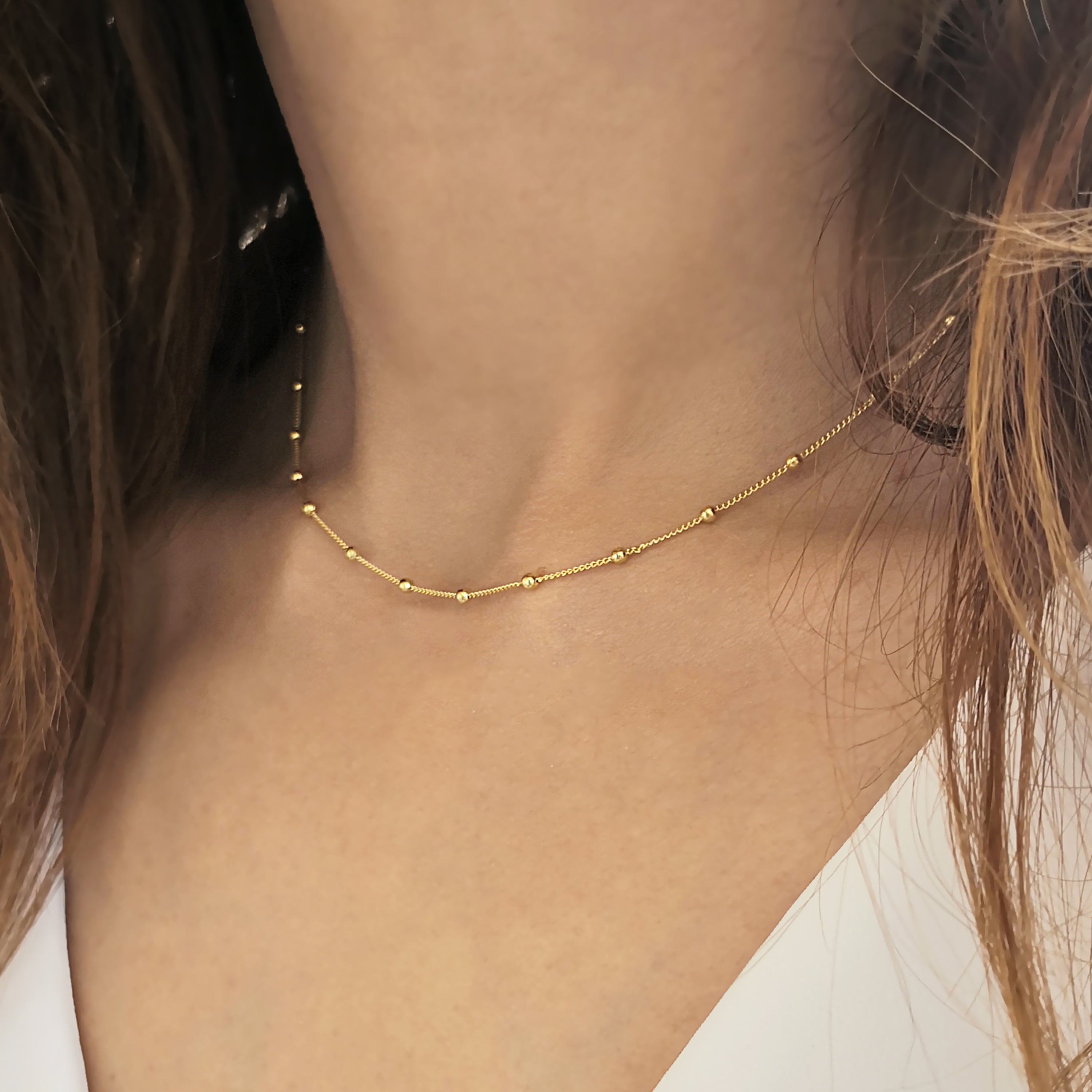 Satellite Choker Necklace- silver 925