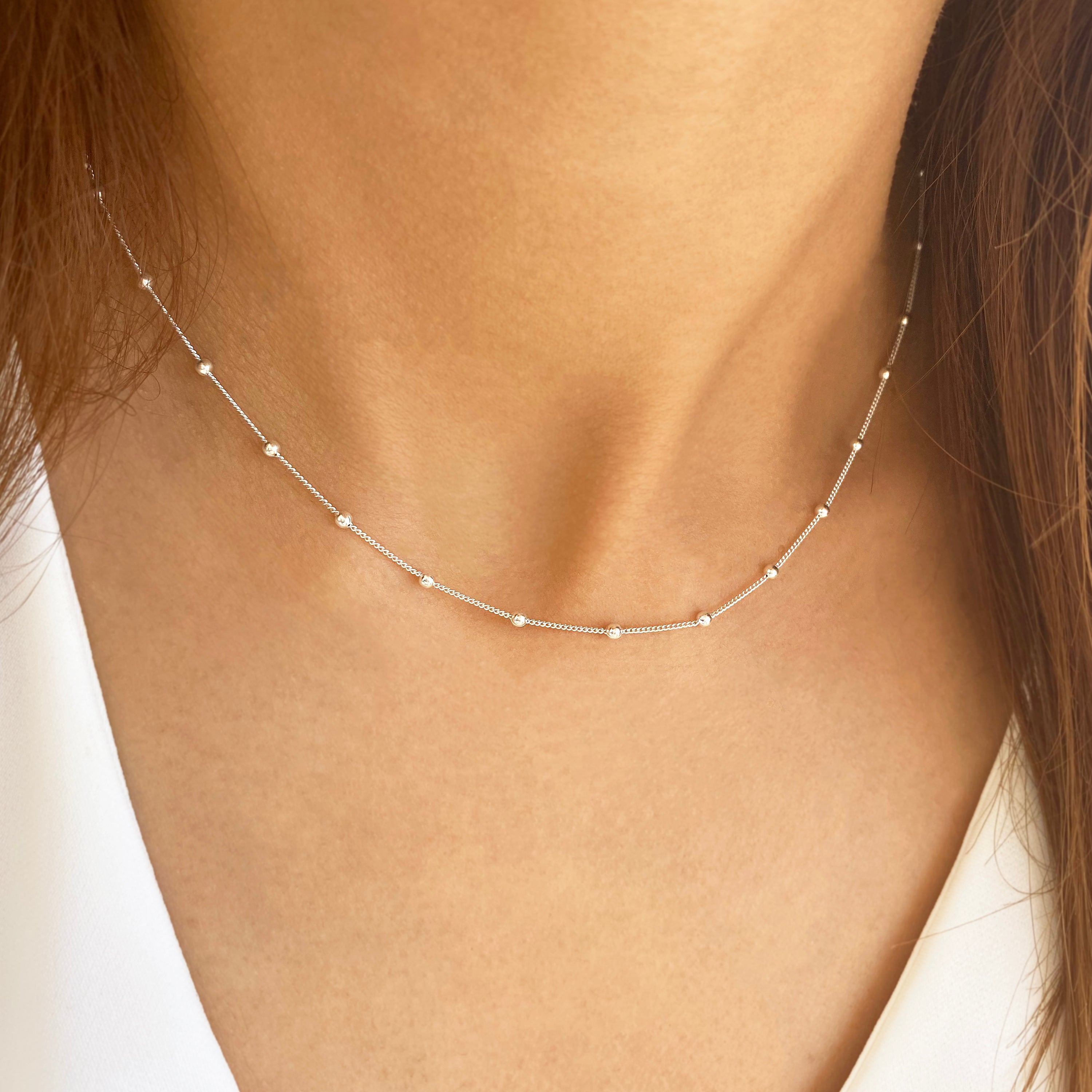 Satellite Choker Necklace- silver 925