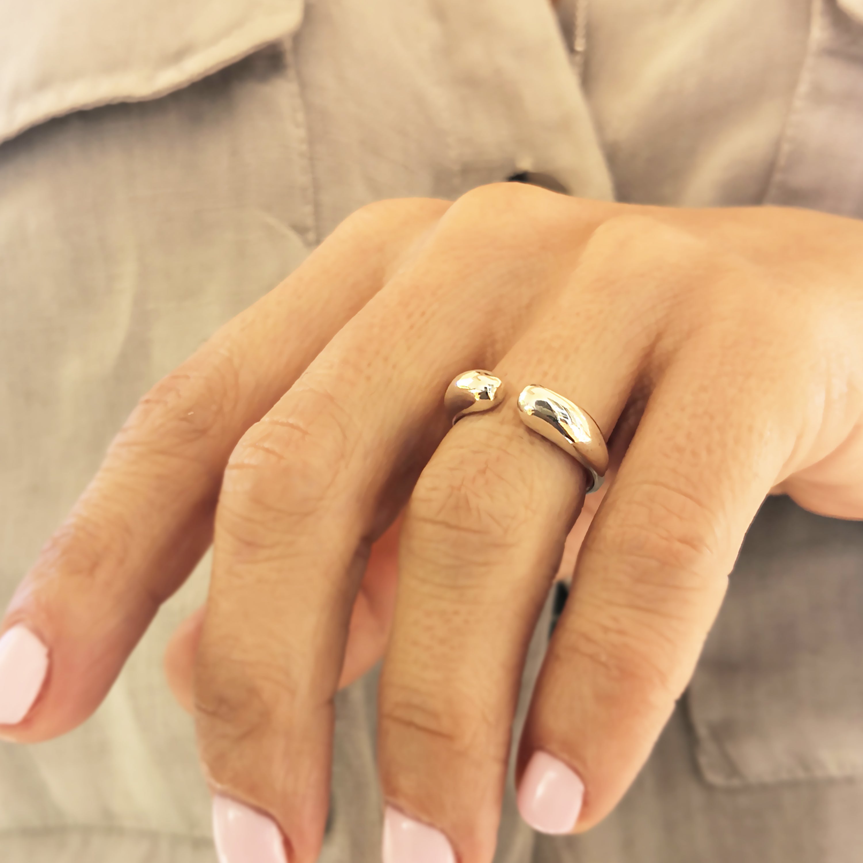 Open Circle Shiny Silver 925 Ring