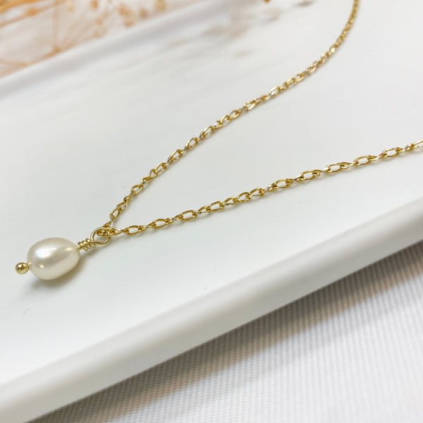 One Pearl necklace with a Single Pearl Pendant- Silver 925