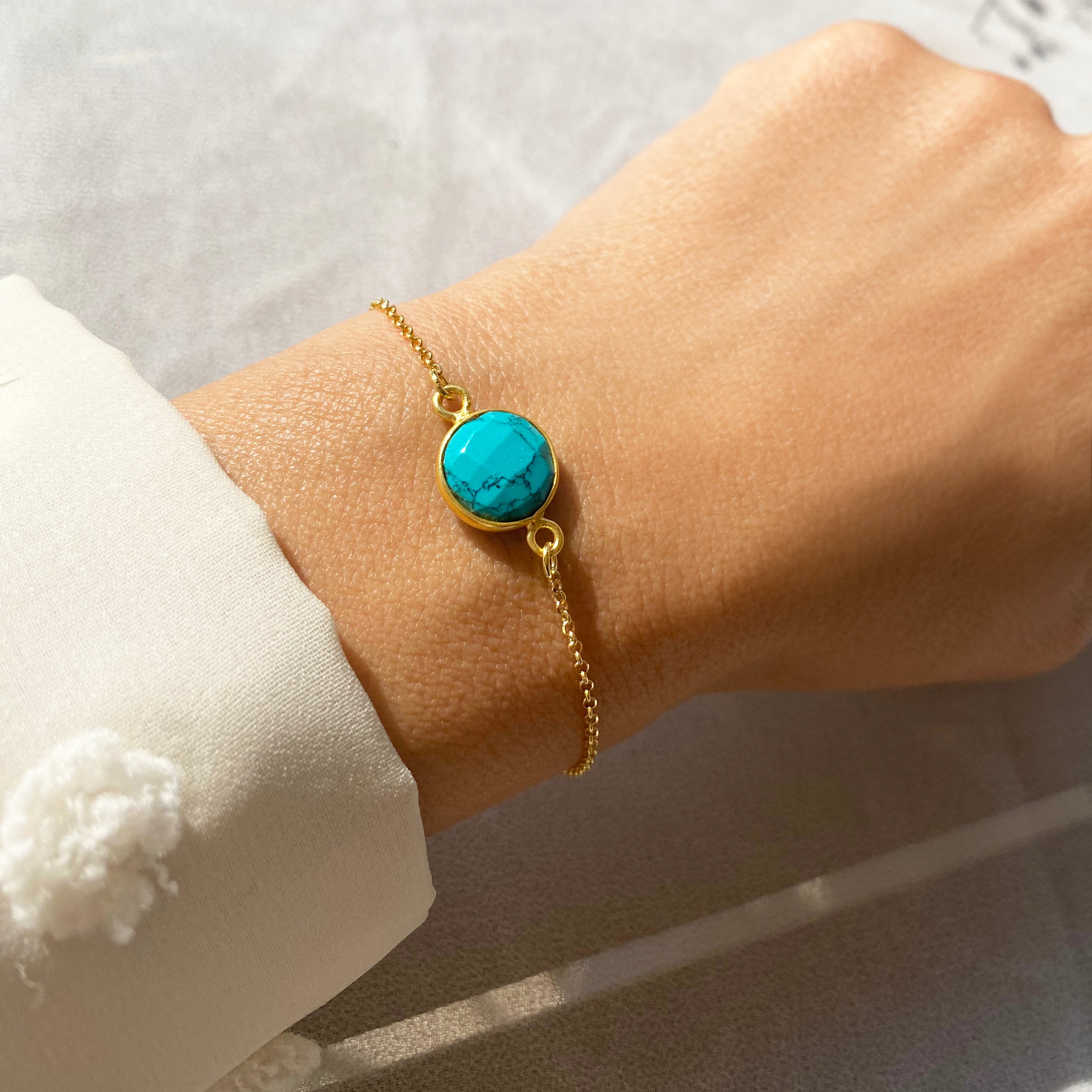 December birthstone Bracelet with a Turquoise crystal