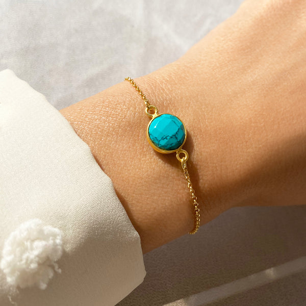 December birthstone Bracelet with a Turquoise crystal
