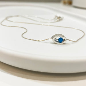 Evil Eye Necklace with a turquoise Howlite Pendant, Sterling Silver 925